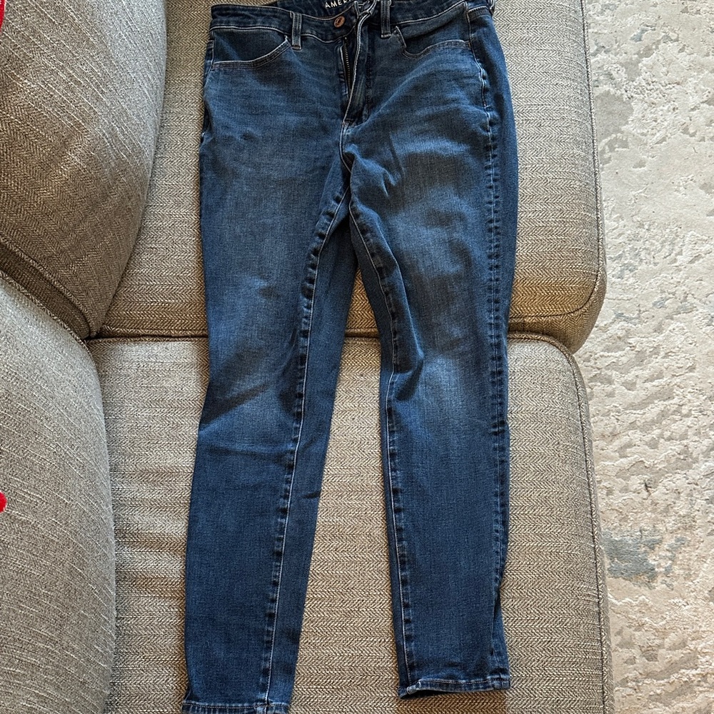 American Eagle Outfitters Women’s Blue Skinny Super Hi-Rise Jeggings, Size 8